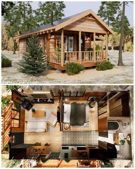 Life Tiny House Truform Tiny House, Tiny Homes On Trailers, Themed Tiny House, Greek Tiny House, Mini Tiny House, 300 Sq Ft Tiny House, Tiny House Design Floor Plans, Tiny Lake House, Tiny Shed House Ideas