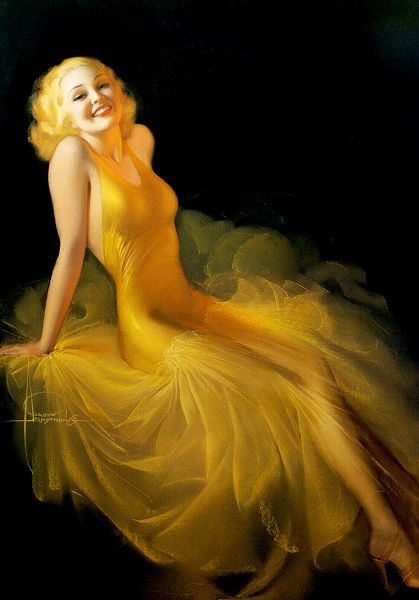 Rolf Armstrong Golden Girl - Adele Kovalska 1933 RCA Radio Tubes Vintage Pin Ups, Rolf Armstrong, Arte Pin Up, Pin Up Vintage, Pinup Art, Vintage Pin Up, Golden Girl, Pin Up Art, Vintage Pinup