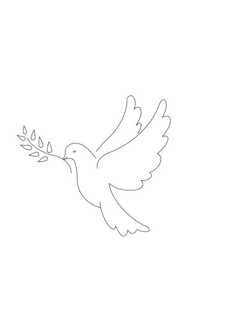 Simple Dove Tattoo Outline, Simplistic Line Art, Minimal Dove Tattoo, Simple Dove Drawing, Dove Fine Line Tattoo, Dove Of Peace Tattoo, Peaceful Tattoos Ideas, Dove Tattoo Outline, Dove Olive Branch Tattoo