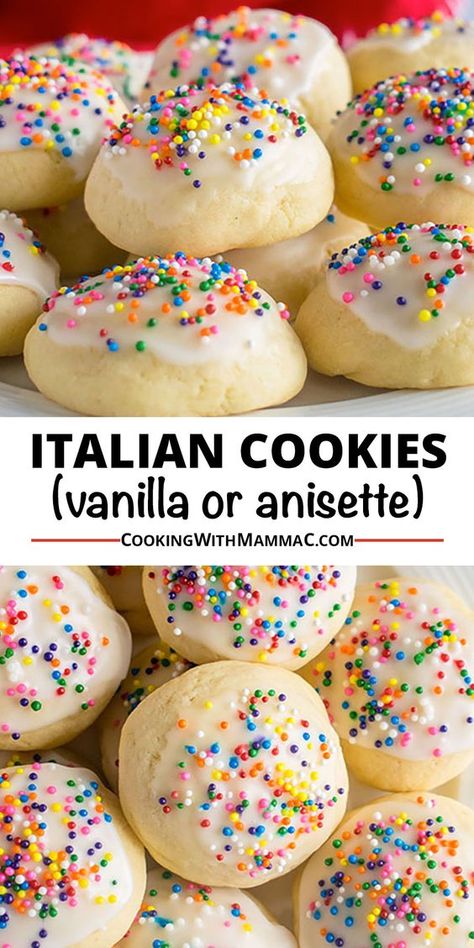 Italian Cookies (Vanilla or Anisette) Ginetti Italian Cookies, Anise Cookie Recipe, Anisette Cookies, Italian Anise Cookies, Christmas Confections, Pumpkin Bar, Christmas Desert, Italian Ricotta Cookies, Italian Wedding Cookies