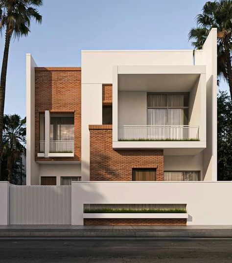 Duplex Bunglow Elevation Modern, Minimal Elevation Architecture, Contemporary Villa Elevation, 40×60 House Elevation, Minimal House Elevation, Minimal Elevation Design, 30x60 House Elevation Design, Small Residence Elevation, Bunglow Elevation Modern