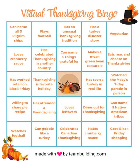 The Best Virtual Thanksgiving Ideas, Games & Activities in 2021 Thanksgiving Virtual Games, Virtual Thanksgiving Ideas For Work, Work Thanksgiving Ideas, Thanksgiving Work Ideas, Friendsgiving Game Ideas, Friendsgiving Game, Working Thanksgiving, Thanksgiving Classroom Activities, Thanksgiving Tea