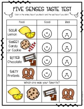 This will be a great add on activity to go with your Five Senses theme!  My students had a great time exploring their taste buds and discovering things they liked and things they didn't like. This activity includes a colored and a black and white version.**You can get this resource FREE when you purchase my Five Senses Bundle 5 Senses Activities Taste, 5 Senses Small Group Activities, 5 Senses Learning For Preschool, 5 Senses Movement Activities, What Do I Like Preschool Activities, Teaching Five Senses To Preschoolers, Preschool Senses Theme, 5 Senses Preschool Art Projects, Preschool Taste Sense Activities