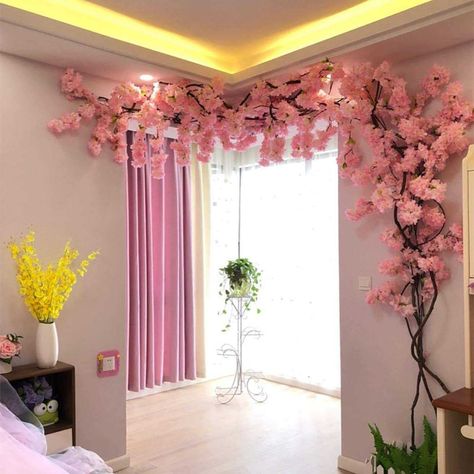 Spider Web Halloween Decorations, Pink Truck, Floral Wedding Decorations, Hanging Vines, Scary Halloween Decorations, Decor Ideas Bedroom, Theme Halloween, Cherry Blossom Tree, Blossom Trees