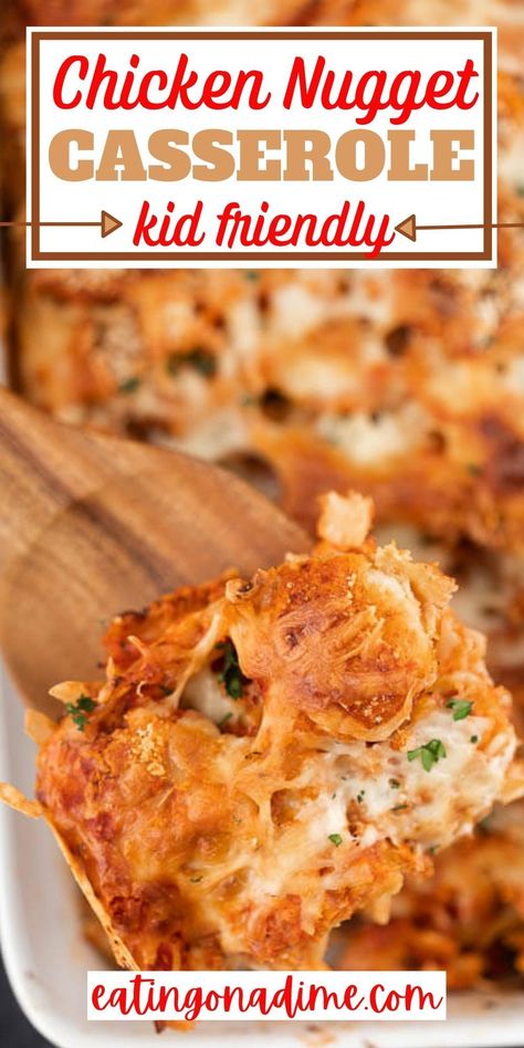 Chicken Nugget Spaghetti, Things To Make With Frozen Chicken Nuggets, Using Chicken Nuggets In Recipes, Frozen Chicken Nuggets Recipes, Dinner Ideas With Chicken Nuggets, Chicken Nugget Crockpot Recipes, What To Make With Chicken Nuggets, Chicken Nugget Chicken Parmesan, Recipes With Chicken Nuggets In Them