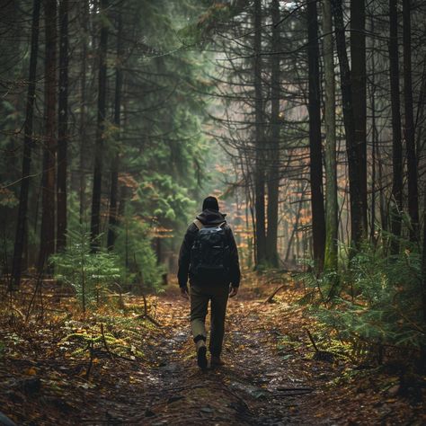 "Forest Solitude Walk: A lone #naturelover, surrounded by towering trees, walks along a serene path in a misty #wilderness. #woodland #outdoors #serenity #meditation #peace #stockphotography ⬇️ Download and 📝 Prompt 👉 https://stockcake.com/i/forest-solitude-walk_782926_647437" Walking In Forest, Walking Forest, Sea Logo, Background Reference, Forest Walk, Sun Dogs, Beauty Night, Abstract Flower Art, Misty Forest