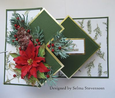 Fancy Christmas Cards, Yellow Paper Flowers, Flower Wall Hanging Decor, Folded Christmas Cards, Diy Paper Wall Hanging, Z Cards, Easy Wall Hanging, Poinsettia Cards, Make Flowers