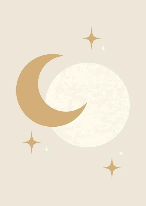 Crescent Moon Pattern, Crescent Moon Drawing, Celestial Illustration, Bohemian Graphic Design, Ramadan Poster, Wedding Drawing, Floral Logo Design, Moon Poster, Moon Illustration