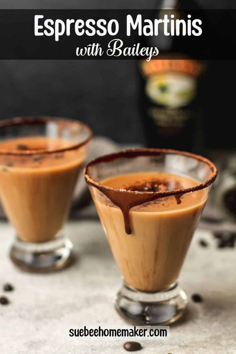 Espresso Martini with Baileys is a simple four-ingredient dessert cocktail. This basic recipe makes the perfect after-dinner drink for coffee lovers like me! Bailey’s Espresso Martini, Espresso Martini Dessert, Chocolate Martini Recipe With Baileys, Large Batch Espresso Martini, Baileys Espresso Martini, Dessert Martinis, Espresso Martini With Baileys, Baileys Martini, Chocolate Espresso Martini