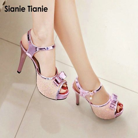 Smarter Shopping, Better Living! Aliexpress.com Kasut Pengantin, Kasut Tumit Tinggi, Womens High Heels Stilettos, Kasut Wanita, Date Shoes, Cheap High Heels, Open Toe High Heels, Bling Shoes, Womens Summer Shoes