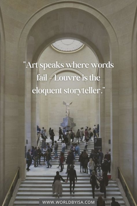 65+ Inspirational Louvre Quotes and Captions for Instagram – World by Isa Museum Quotes, The Louvre Museum, Caption For Yourself, Famous Artwork, Vatican Museums, Louvre Museum, Captions For Instagram, The Louvre, The Masterpiece