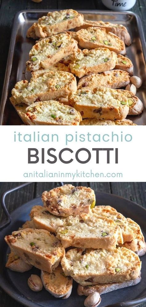 Salted Caramel Biscotti Recipe, Nutty Cookies, Italian Biscotti Recipe, Best Biscotti Recipe, Almond Biscotti Recipe, Pistachio Biscotti, Pistachio Recipes, Italian Cookie Recipes, Pistachio Cookies