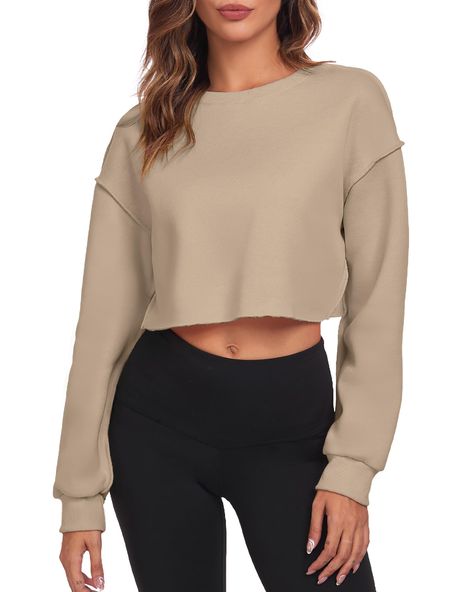 Cropped Pullover Outfits, Sporty Chic Outfits, Pullovers Outfit, Chic Fall Outfits, Sweatshirts For Women, Cropped Pullover, Crop Top Casual, Cropped Sweatshirt, Pullover Designs