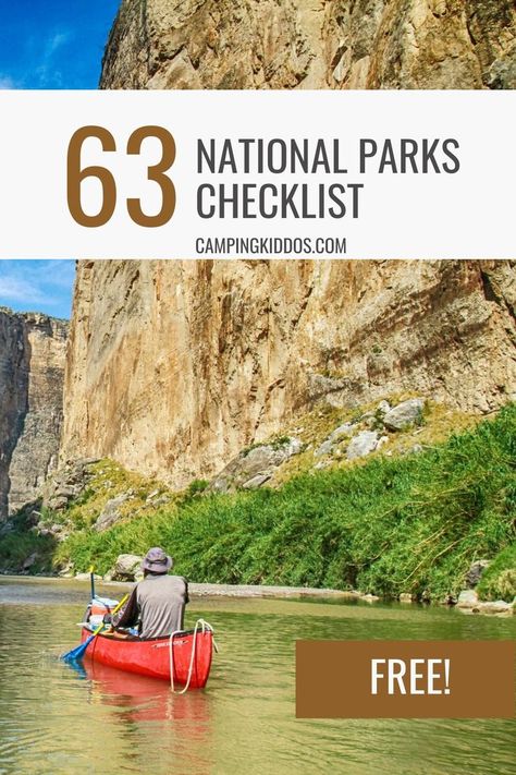 National Parks Checklist, National Park Checklist, Walking In The Jungle, California Road Trip Itinerary, Best Campgrounds, Checklist Printable, National Park Vacation, National Park Road Trip, Jungle Adventure