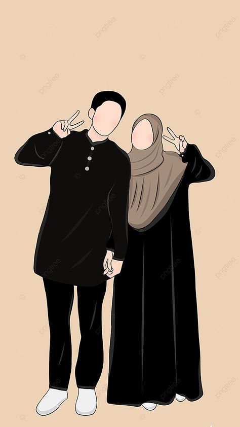 Animasi Couple Muslim, Backgrounds Cartoon, Islam Wallpaper, Muslim Cartoon, Islamic Marriage, Seni Khat Islam, Background Cartoon, Couple Sketch, Marriage Couple