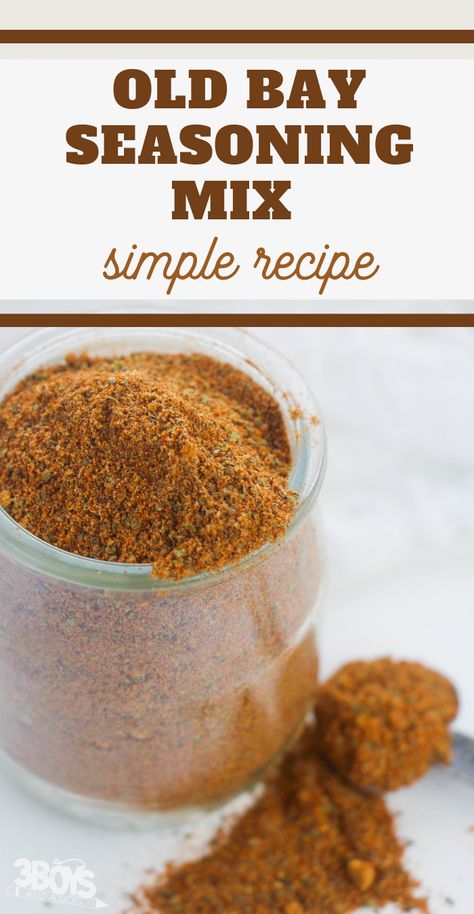 This Copycat Old Bay Spice Recipe is so much better than store bought. Home cooks agree that this is better! #copycatrecipes #oldbayblend #seafoodseasoning #3boysandadog Homemade Old Bay Seasoning Recipe, Baby Shrimp Recipes, Shrimp Skewer Recipes, Strawberry Cake Mix Cookies, Homemade Dry Mixes, Dry Rub Recipes, Dry Mixes, Spice Mix Recipes, Seasoning And Spice