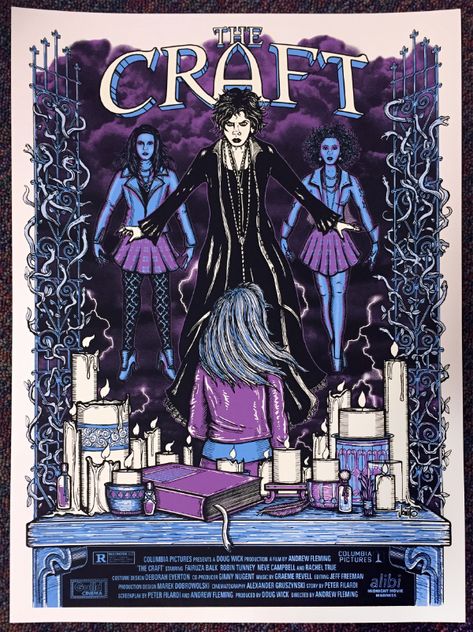 THE CRAFT MOVIE POSTER — JON SANCHEZ CREATIVE The Craft Movie Poster, The Craft Poster, Craft Poster, The Craft Movie, The Rocky Horror Picture Show, رعب نفسي, Movie Poster Wall, Retro Horror, Horror Posters