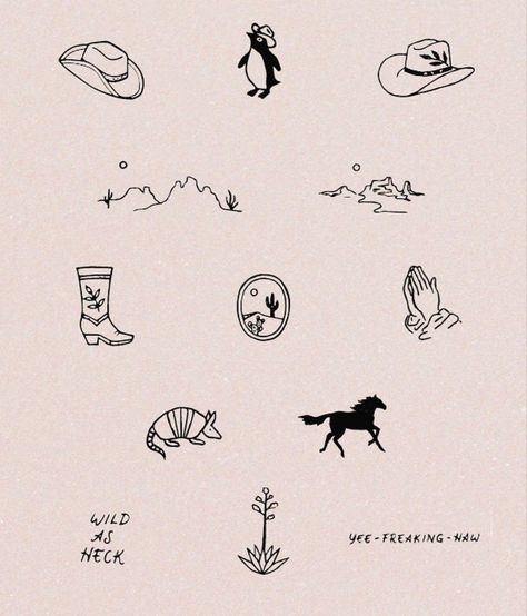 Simple Line Tattoo, January Books, Cute Matching Tattoos, Cowgirl Tattoos, Cowboy Tattoos, Country Tattoos, Books Open, Western Tattoos, Handpoke Tattoo