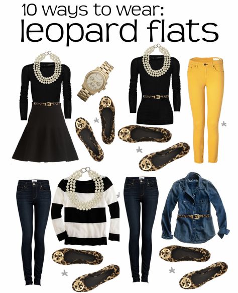 Color Me Courtney: 10 pieces >> 100 outfits! Color Me Courtney, Classic Fits, Big Closet, Wardrobe Capsule, Leopard Black, City Fashion, Leopard Flats, Gold Medallion, Work Attire