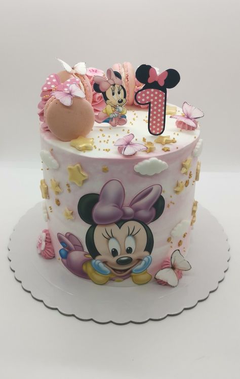 Minnie mouse tarta cake Moana Birthday Cake, Pastel Mini, Minnie Cake, Moana Birthday, First Birthday Themes, Mickey Y Minnie, Baby Cakes, Mini Mouse, Birthday Themes