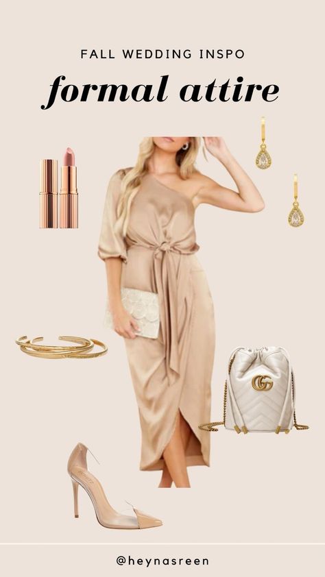 Champagne Cocktail Dress Classy, Champagne Wedding Guest Outfit, Champagne Dress Outfit, Champagne Outfit, Champagne Cocktail Dress, Champagne Color Dress, Fall Wedding Outfits, Champagne Shoes, Dressing Tips