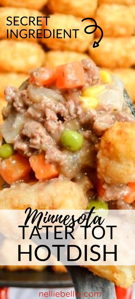 Healthy Tater Tot Hotdish, Turkey Trot Tater Tot Hotdish, Healthy Hotdish Recipes, Tatertots Casserole Hamburger, Hamburger Hotdish Recipes, Tatortot Hotdish, Healthy Tater Tot Casserole, Tator Tot Hotdish Recipes, Minnesota Hot Dish