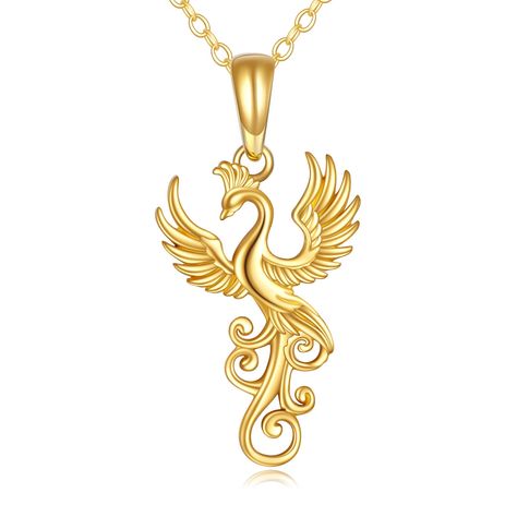 PRICES MAY VARY. 💖Design💖The phoenix represents this growth in spirit, rebirth, and beyond. A pendant with a trend-setting look represents an elegant reborn phoenix, with 14K The phoenix grows stronger every time it is reborn. Believe that it can give you the strength to face life and the future. 💎Material💎The 14K Phoenix necklace is made of real 14k gold, which has 58.5% Real Gold, NOT just a covering of gold-plated. Won't tarnish, hypoallergenic.Especially for those with sensitive skin. It Phoenix Jewelry, Phoenix Necklace, Phoenix Pendant, Necklace For Women, Real Gold, Necklace Jewelry, Gifts For Teens, Phoenix, Sensitive Skin