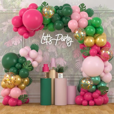 PRICES MAY VARY. Vibrant and Colorful Design: Transform any event into a tropical paradise with our Tropical Flamingo Balloon Arch. Ideal for Hawaiian party decorations, this stunning arch will enhance your celebration, creating an inviting atmosphere that is sure to impress your guests and make your special occasion memorable. Versatile for Various Occasions: Our Tropical Flamingo Balloon Arch Kit is designed for versatility, making it ideal for a variety of occasions. Whether you’re hosting a Pink And Green Balloon Decorations, Hawaiian Birthday Decor, Tropical Birthday Party Ideas For Kids, Flamingo Birthday Party Decorations Diy, Luau Bridal Shower Ideas Decor, Flamingo Decorations Party, Flamingo Themed Party Decoration, Beach Theme Party For Adults, Tropical Flamingo Party