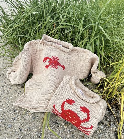 Knit Lobster Pattern, Lobster Knit Sweater, Lobster Sweater Knitting Pattern, Fish Sweater Knitting Pattern, Lobster Knitting Pattern, Fish Knit Sweater, Halibut Sweater, Knitting Ideas Creative, Lobster Outfit