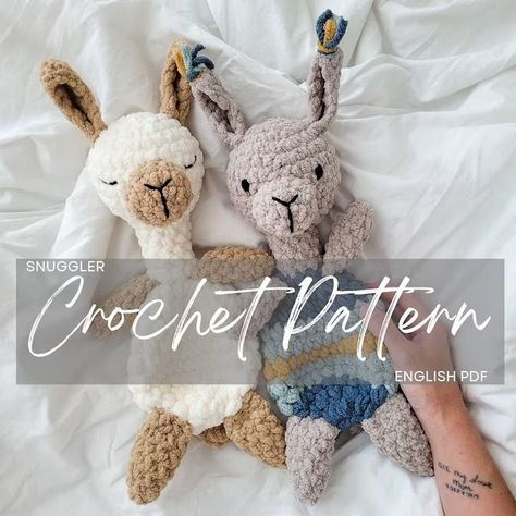 TheCosyStitch - Etsy Crochet Llama Pattern, Llama Crochet Pattern, Snuggler Pattern, Crochet Llama, Fox Crochet, Crochet Bat, Bandana Pattern, Lovey Pattern, Crochet Lovey