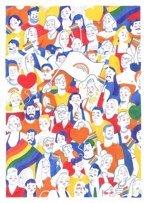 Gender Neutral Outfits, Lgbt Art, Queer Art, We Are The World, Original Penguin, People Illustration, Pride Tshirts, Freelance Illustrator, Gay Pride