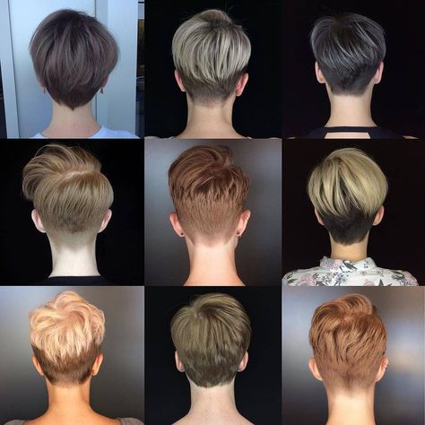 This is awesome. Great grid from @courtneyxcentrichair who says, "I got your back" 😉 . . . . . #pixie #pixiecut #pixiehaircut #shortpixie… Fesyen Rambut, Pixie Styles, Penteado Cabelo Curto, 짧은 머리, Short Pixie Haircuts, Short Pixie Cut, Short Hair Styles Pixie, Short Pixie, Pixie Hairstyles