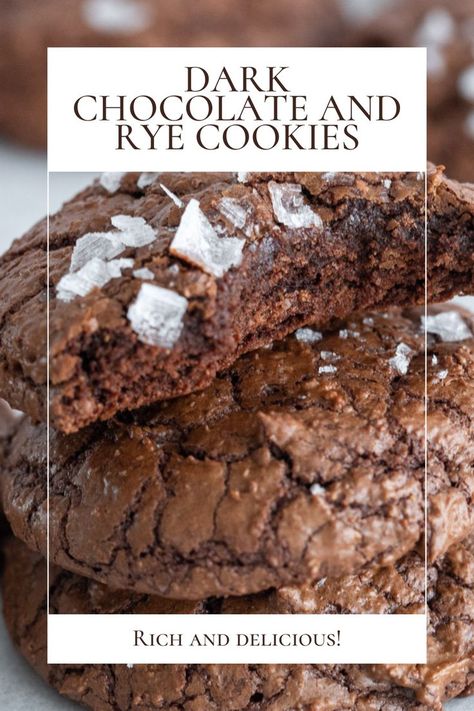 Chocolate cookies stacked together on a piece of parchment. Rye Flour Recipes, Rye Cookies, Fall Cookie Recipes, Orange Buttercream, Best Chocolate Desserts, Decadent Chocolate Desserts, Chocolate Pie Recipes, Dark Chocolate Cookies, Love Dark