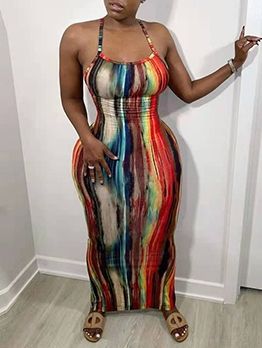 Multicolored Cross Belt Backless Sleeveless Maxi Dresses Open Back Maxi Dress, Blue Sleeveless Dress, Dress Sleeve Styles, Long Midi Dress, Long Summer Dresses, Hip Dress, Wholesale Shoes, Polyester Dress, Cheap Shoes