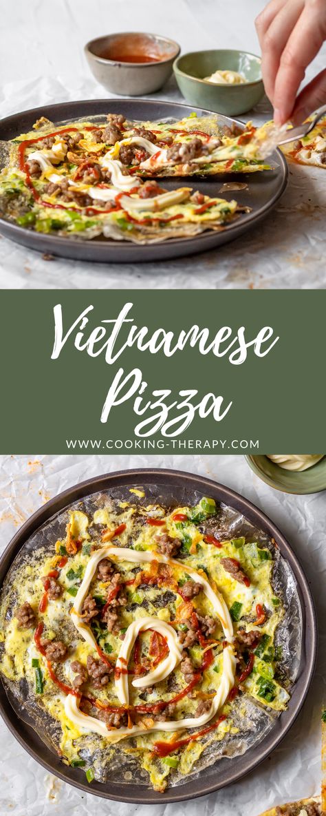 Rice Paper Pizza Recipes, California Roll Onigiri, Vietnamese Rice Paper Omelette, Vietnamese Pizza Rice Paper, Recipes Using Rice Paper, Rice Paper Omelette, Rice Wrapper Recipes, Kewpie Recipes, Rice Paper Pizza