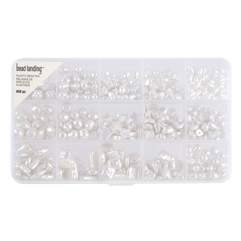 Buy the White Plastic Pearl Bead Mix by Bead Landing™ at Michaels. Make pretty accessories with these pearl beads by Bead Landing. Make pretty accessories with these pearl beads by Bead Landing. Use the assortment of shapes and sizes to create bracelets, necklaces, keychains and more. Details: White Includes assorted shapes and sizes 450 pieces Plastic | White Plastic Pearl Bead Mix by Bead Landing™ | Michaels® Bead Landing, Pretty Accessories, Alphabet Beads, Strung Beads, Square Bead, Bead Kits, Pearl Flower, Pony Beads, Plastic Beads