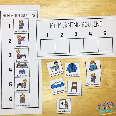 How to Set Up an Effective Kindergarten Morning Routine - Teaching Exceptional Kinders Kindergarten Routines, Classroom Morning Routine, Kindergarten Puzzles, Daily Routine Chart For Kids, Boy Activities, Preschool Routine, Routines And Procedures, Daily Routine Activities, Classroom Routines And Procedures