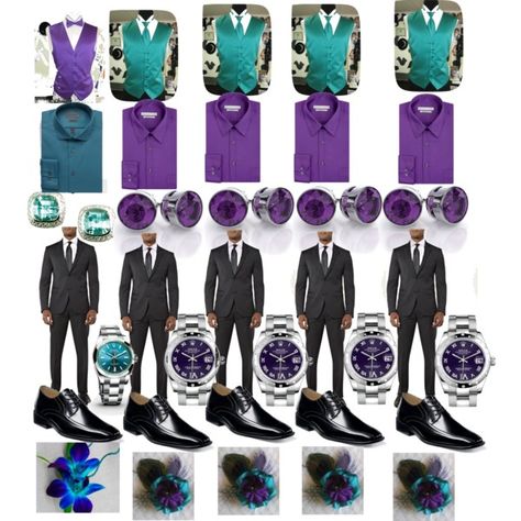 Purple and Teal Wedding-Bestman/Groomsmen" by ericapowell on ... Teal And Purple Bridesmaid Dresses, Plum And Turquoise Wedding, Teal And Purple Wedding Theme, Blue Purple Black Wedding Theme, Purple And Turquoise Wedding Ideas, Teal And Purple Wedding, Purple And Teal Wedding, Purple Teal Wedding, Peacock Wedding Colors