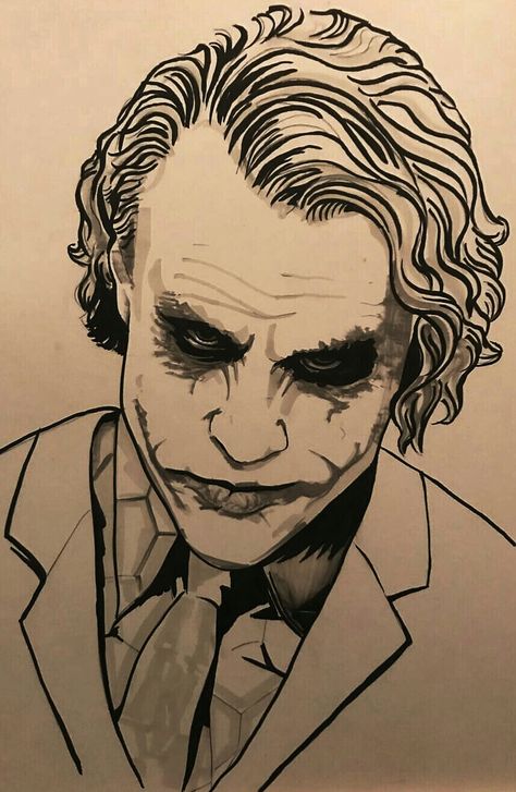 THE JOKER HEATH LEDGER Joker Drawing Easy, Joker Art Drawing, Joker Sketch, Joker Drawing, Joker Painting, Joker Tattoo Design, Joker Drawings, 심플한 그림, سبونج بوب