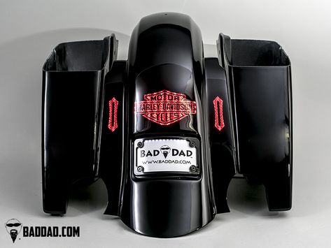 Design Gallery | Bad Dad | Custom Bagger Parts for Your Bagger Custom Bagger Parts, Custom Bagger, Custom Baggers, Custom Cycles, Rear End, Big Wheel, Design Gallery, Tail Light, Custom Made