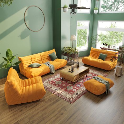 Funky Living Rooms, Floor Couch, Funky Decor, Lazy Sofa, Inspire Me Home Decor, Modular Sectional Sofa, Apartment Decor Inspiration, Custom Sofa, Apartment Inspiration