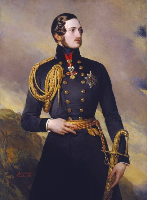 classical-gentry:Prince Albert of Saxe-Coburg and Gotha. Portrait by Winterhalter, 1842. Franz Xavier Winterhalter, Victoria Itv, Prins Albert, Franz Xaver Winterhalter, The Happy Prince, Beautiful Blue Eyes, How To Look Handsome, Oil Portrait, Prince Albert