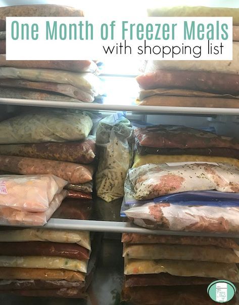 One Month of Freezer Meals with printable shopping list #freezermeals101 #freezercooking #makeaheadmeals Month Of Freezer Meals, Freeze Meals, Freezer Dinners, Budget Freezer Meals, Freezer Friendly Meals, Freezable Meals, Freezer Meal Planning, Make Ahead Freezer Meals, Healthy Freezer Meals