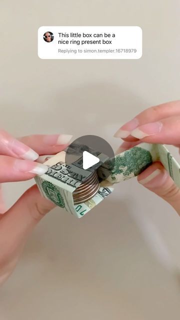 Valentina Balance on Instagram: "How to fold a dollar gift box easy #diy #giftideas" Easy Money Gift Ideas, Way To Give Money As A Gift, Money Folding Ideas Easy Step By Step, Money Pull Box Diy, How To Gift Money, Folded Dollar Bills Easy, Funny Ways To Give Money As A Gift, Folding Money For Gifts, How To Fold Money For Gifts