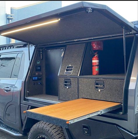 Ute Toolbox Setup, Canopy Setups 4x4, 4x4 Canopy Setup, 4wd Canopy Setup, 4x4 Camping Setup, 4wd Camping Setup, Ute Canopy Ideas, Overland Pickup, Tactical Truck Ideas