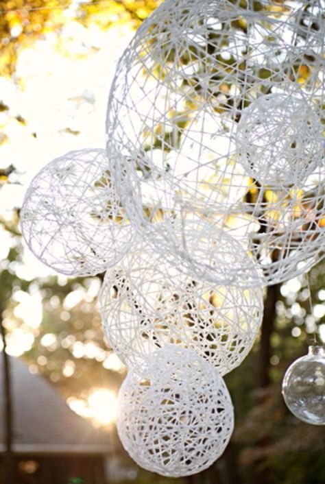 Diy Twine Lanterns, Twine Lanterns, String Lanterns, Twine Diy, Diy Glue, Decorate Christmas, Boda Diy, Diy Event, Sun Shining