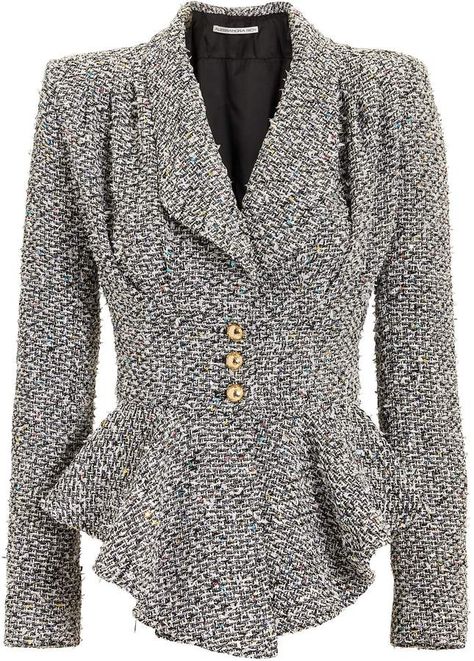 Alessandra Rich Sequinned Tweed Peplum Jacket Peplum Jacket Outfit, Tweed Top, Defined Waist, Alessandra Rich, Peplum Jacket, Fashionista Clothes, Peplum Hem, Fashion Hacks Clothes, Work Attire