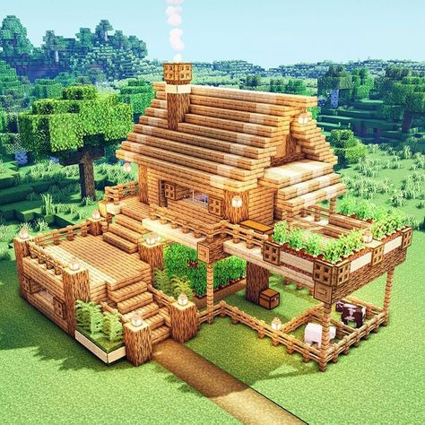 My Minecraft house, do you like :) maybe this is a idea of how to build your minecraft house Chalet Minecraft, Minecraft Wooden House, Minecraft Cool, Minecraft Cabin, Mansion Minecraft, Minecraft Small House, Cute Minecraft, Minecraft Starter House, Construction Minecraft