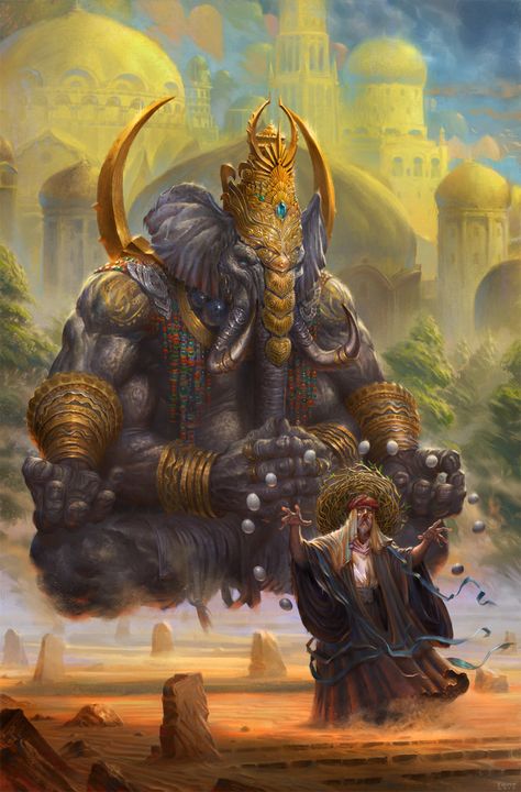 Loxodon Cleric, Elephant Warrior, Fantasy Beings, Strange Creatures, Wildlife Artwork, Heroic Fantasy, God Shiva, Shiva Art, Martial Art