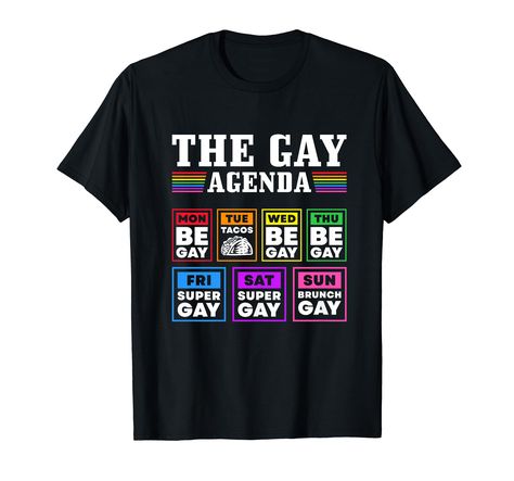 PRICES MAY VARY. Perfect LGBTQ accessory for gay men and lesbian women who love to celebrate with a rainbow outfit in Pride Month June. Lightweight, Classic fit, Double-needle sleeve and bottom hem Gender Fluid Fashion Summer, Lgbtq Accessories, Gay Outfits, Lgbtq Quotes, Gay Shirts, Lgbtq Funny, Gay Pride Shirts, Cat Hacks, Rainbow Outfit